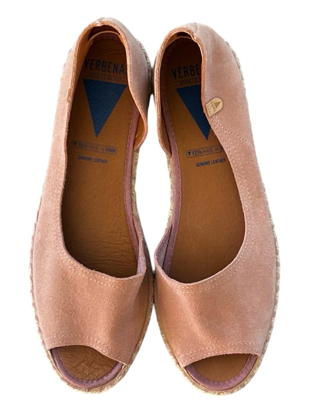 Verbenas Cruz Espadrille Size EU42 Leather Flats Made in Spain